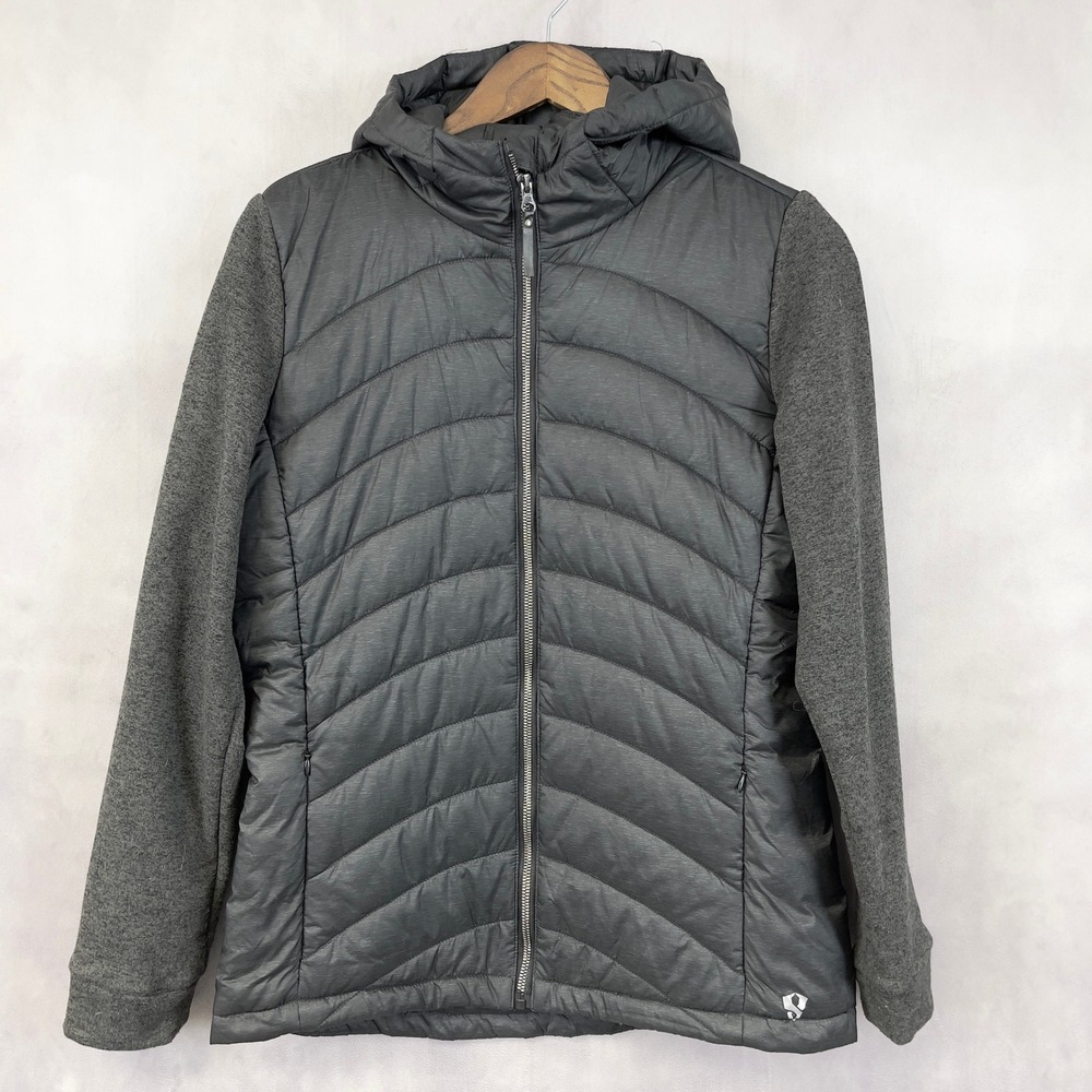 Stoic Womens Hybrid Puffer Jacket Medium Hooded Gorpcore‎ Athleisure Outdoor